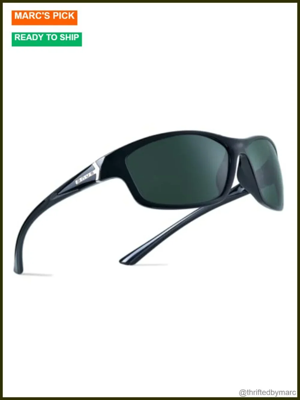 Polarized Corning Glass Lens Sunglasses for Men Wrap Around Driving